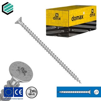 Domax  Voldraadschroef 8 x 320 mm grijs verzinkt Torx 40 (50 stuks)