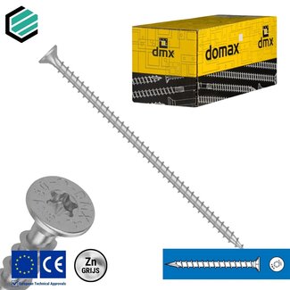 Domax  Voldraadschroef 8 x 380 mm grijs verzinkt Torx 40 (50 stuks)
