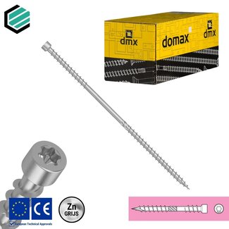 Domax  Isolatieschroef 8 x 260 mm grijs verzinkt Torx 40 (50 stuks)
