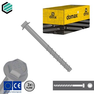 Domax  Betonschroef 12,5 x 140 mm zinkvlok gecoat (20 stuks)