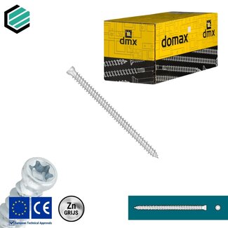 Domax  Kozijnschroef 7,5 x 72 mm grijs verzinkt Torx 30 (100 stuks)