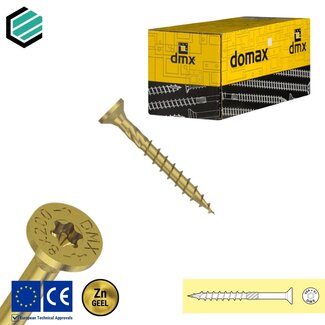 Domax sp. Spaanplaatschroef 3 x 35 mm geel verzinkt Torx 10 (500 stuks)