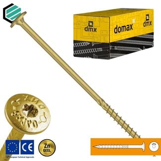 Domax  Tellerkopschroef 8.0 x 360 mm geel verzinkt Torx 40 (50 stuks)