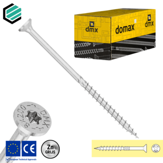 Domax  Spaanplaatschroef 10 x 240 mm grijs verzinkt Torx 40 (50 stuks)