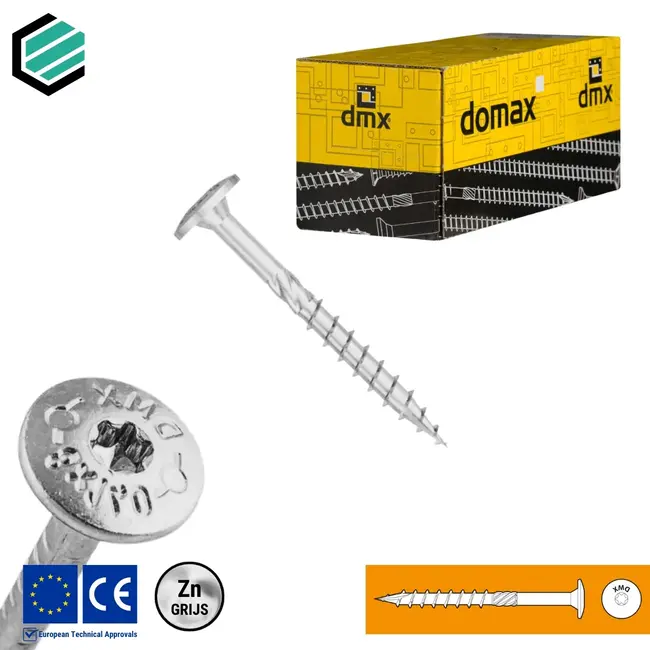 Tellerkopschroef 6.0 x 70 mm grijs verzinkt Torx 30 (100 stuks)