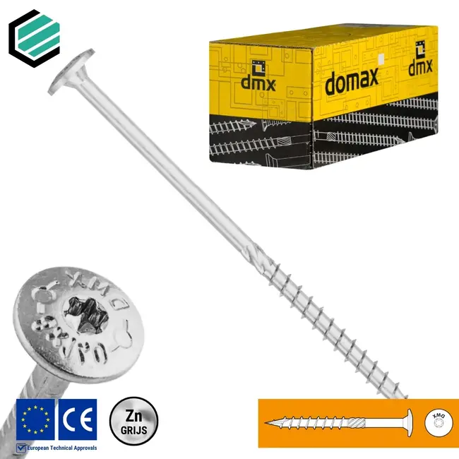 Tellerkopschroef 8.0 x 320 mm grijs verzinkt Torx 40 (50 stuks)