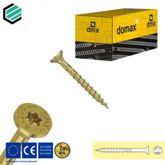 Domax  Spaanplaatschroef 3 x 40 mm geel verzinkt Torx 10 (500 stuks)