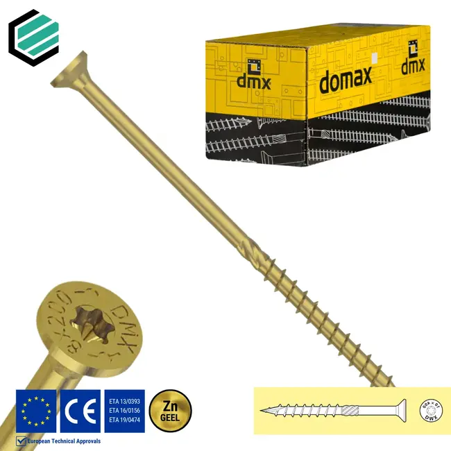 Spaanplaatschroef 10.0 x 280 mm geel verzinkt Torx 40 (50 stuks)