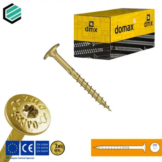 Domax  Tellerkopschroef 5.0 x 70 mm geel verzinkt Torx 25 (200 stuks)