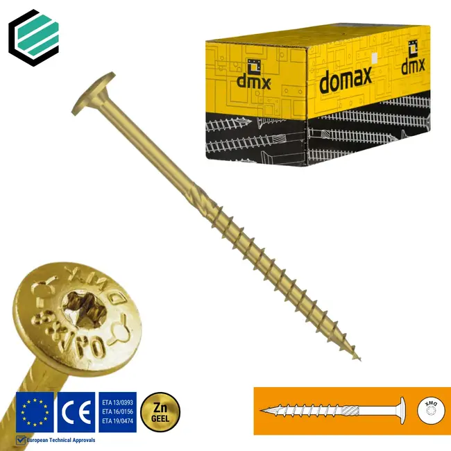 Tellerkopschroef 10.0 x 140 mm geel verzinkt Torx 40 (50 stuks)