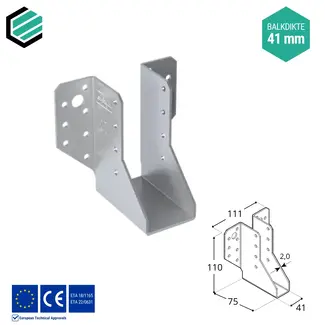 Domax  Raveeldrager 41x110x75 mm (2,0 mm) verzinkt (10 stuks)