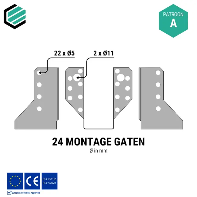 Raveeldrager 45x106 mm (2,0 mm) verzinkt (10 stuks)