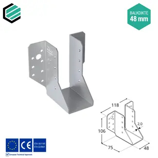Domax  Raveeldrager 48x106x75 mm (2,0 mm) verzinkt (10 stuks)