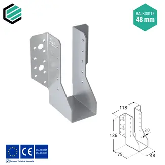 Domax  Raveeldrager 48x136x75 mm (2,0 mm) verzinkt (10 stuks)