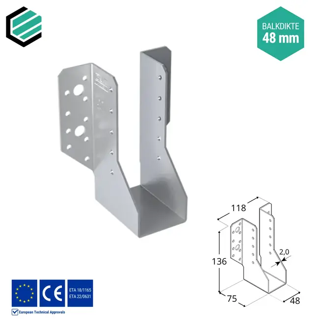 Raveeldrager 45x136 mm (2,0 mm) verzinkt (10 stuks)