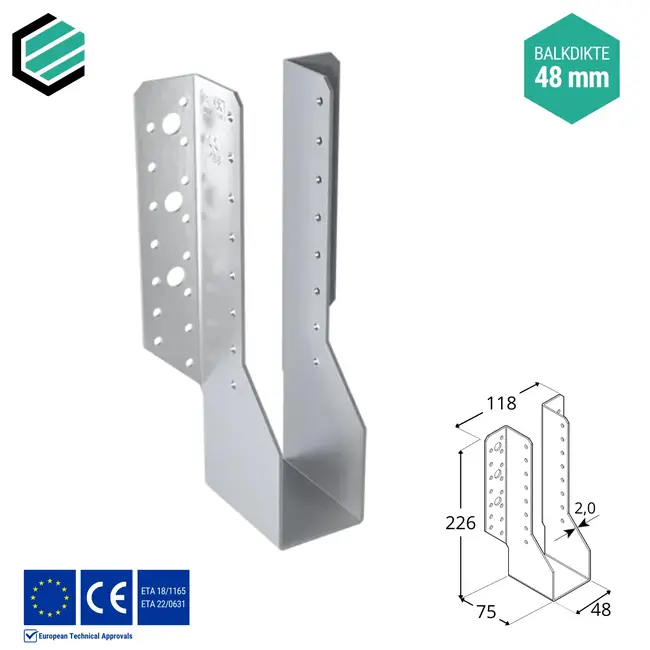 Raveeldrager 45x226 mm (2,0 mm) verzinkt (10 stuks)