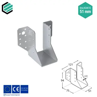 Domax  Raveeldrager 51x94 mm (2,0 mm) verzinkt (10 stuks)