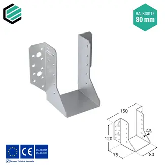 Domax  Raveeldrager 80x120 mm (2,0 mm) verzinkt (10 stuks)
