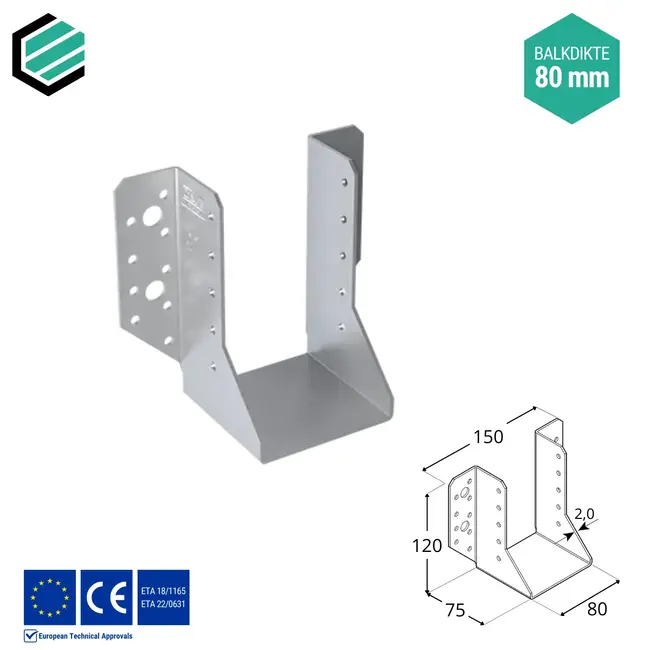 Raveeldrager 80x120 mm (2,0 mm) verzinkt (10 stuks)