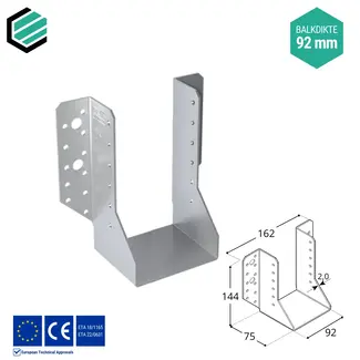 Domax  Raveeldrager 92x144x75 mm (2,0 mm) verzinkt (10 stuks)