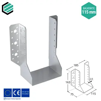 Domax  Raveeldrager 115x163x75 mm (2,0 mm) verzinkt (10 stuks)