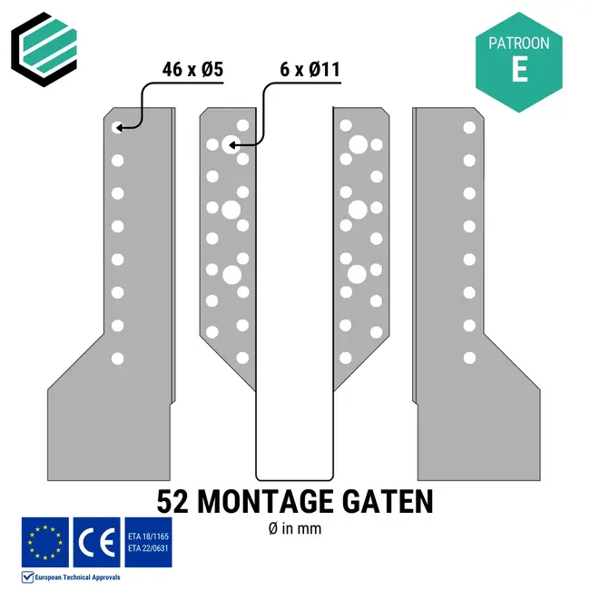 Raveeldrager 115x193x75 mm (2,0 mm) verzinkt (10 stuks)