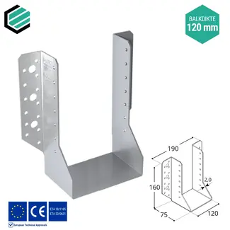 Domax  Raveeldrager 120x160x75 mm (2,0 mm) verzinkt (10 stuks)