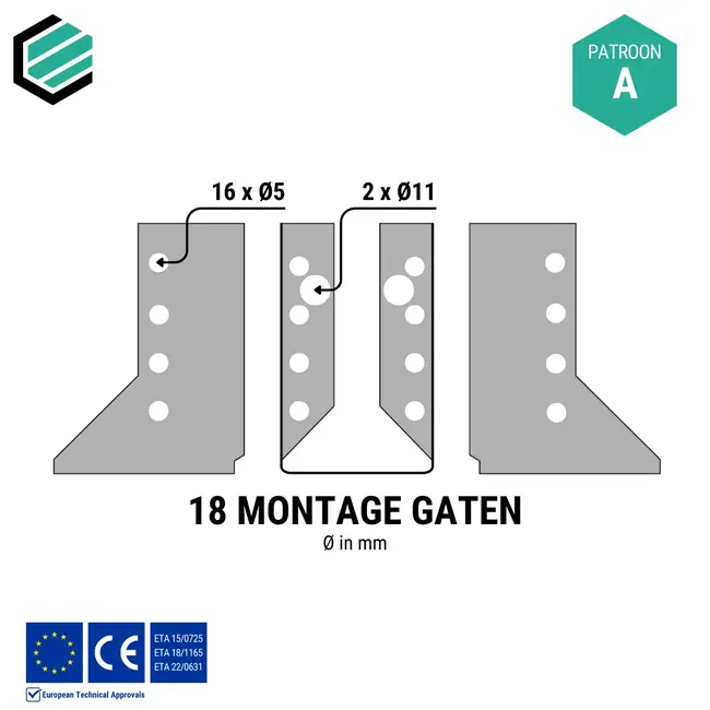 Balkdrager 60x100x75 mm (2,0 mm) verzinkt (10 stuks)