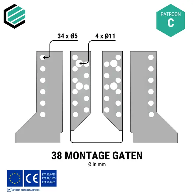 Balkdrager 80x150 mm (2,0 mm) verzinkt (10 stuks)