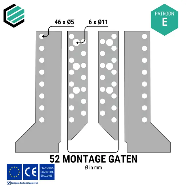 Balkdrager 115x193x75 mm (2,0 mm) verzinkt (10 stuks)