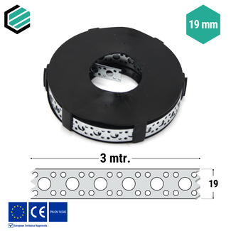 Domax  Montageband 19x0,7 mm verzinkt - Rol 3 mtr.