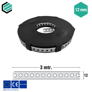Domax  Montageband 12x0,7 mm verzinkt - Rol 3 mtr.