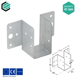 Domax  Regeldrager 41x70x45 mm (1,0 mm) verzinkt (10 stuks)