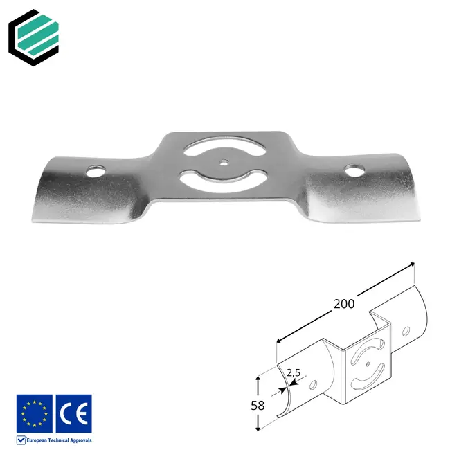 Paalverbinder tussenverbinding (2,5 mm) verzinkt
