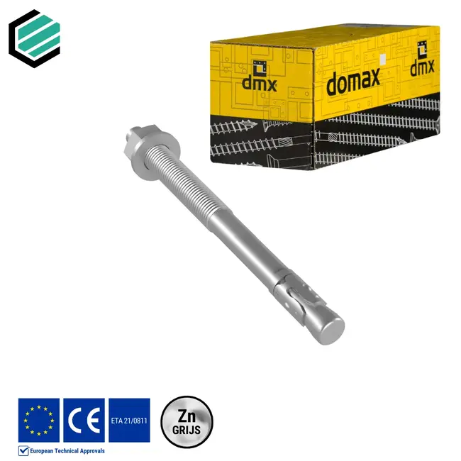 Doorsteekanker 8 x 65 mm grijs verzinkt  (50 stuks)