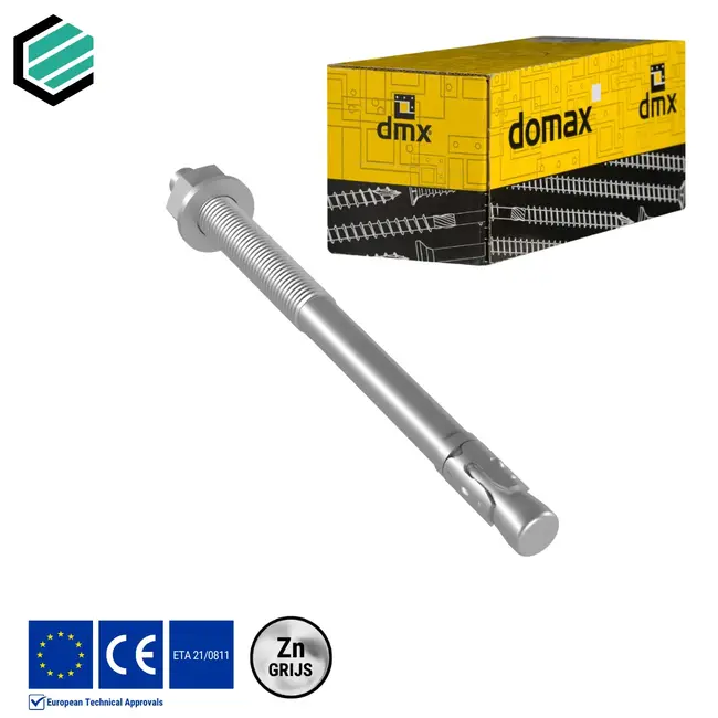 Doorsteekanker 8 x 115 mm grijs verzinkt  (10 stuks)