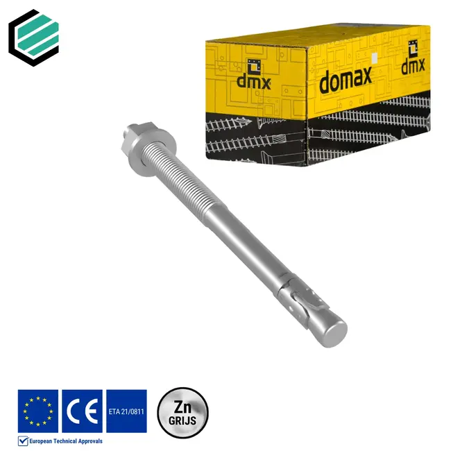 Doorsteekanker 10 x 80 mm grijs verzinkt  (10 stuks)