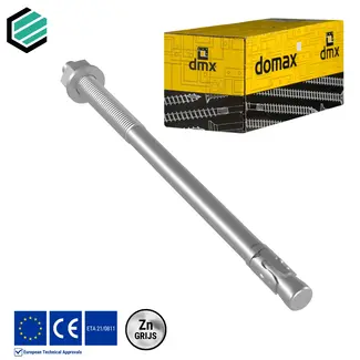 Domax  Doorsteekanker 10 x 200 mm grijs verzinkt (25 stuks)