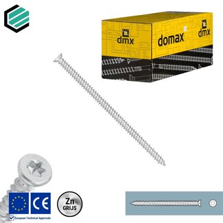 Domax  Kozijnschroef 7,5 x 122 mm grijs verzinkt Torx 30 (100 stuks)