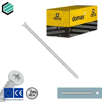Domax  Kozijnschroef 7,5 x 132 mm grijs verzinkt Torx 30 (100 stuks)
