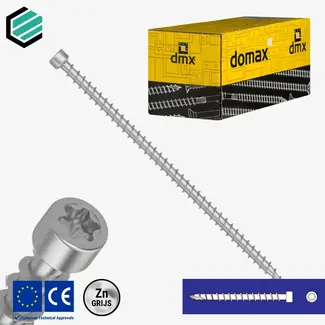 Domax  Voldraadschroef 6 x 260 mm grijs TX30 (100 stuks)