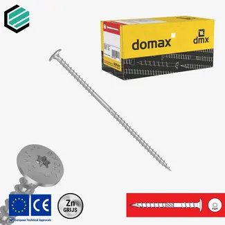 Domax  Isolatieschroef 8 x 200 mm grijs TX40 (50 stuks)