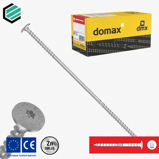 Domax  Isolatieschroef 8 x 330 mm grijs TX40 (50 stuks)
