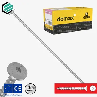 Domax  Isolatieschroef 8 x 400 mm grijs TX40 (50 stuks)
