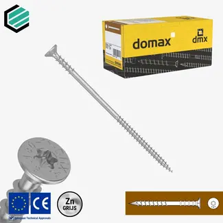 Domax  Afstandschroef 6 x 110 mm grijs TX30 (100 stuks)