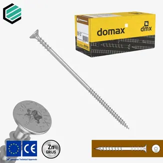 Domax  Afstandschroef 6 x 130 mm grijs TX30 (100 stuks)