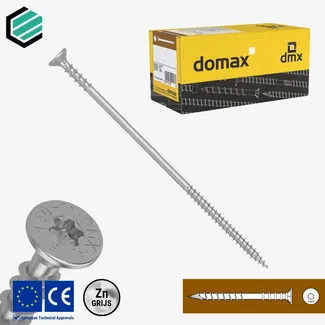 Domax  Afstandschroef 6 x 160 mm grijs TX30 (100 stuks)