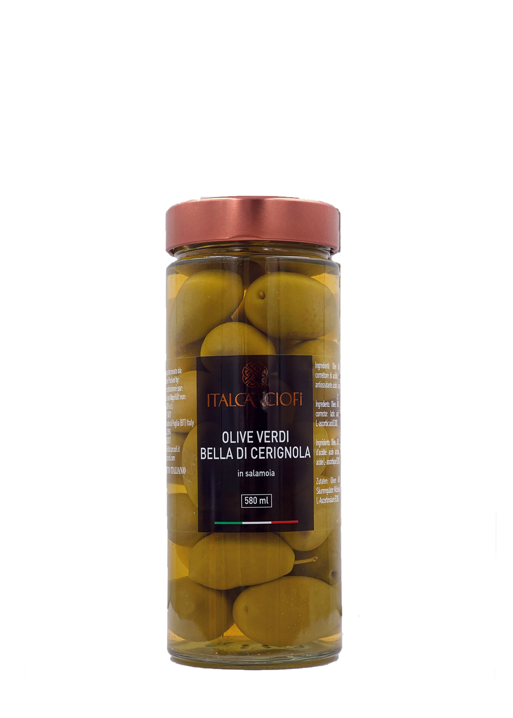 italcarciofi Olive verdi BDC 3G EXTRA in salamoia vs gourmet 580 ml - Italcarciofi