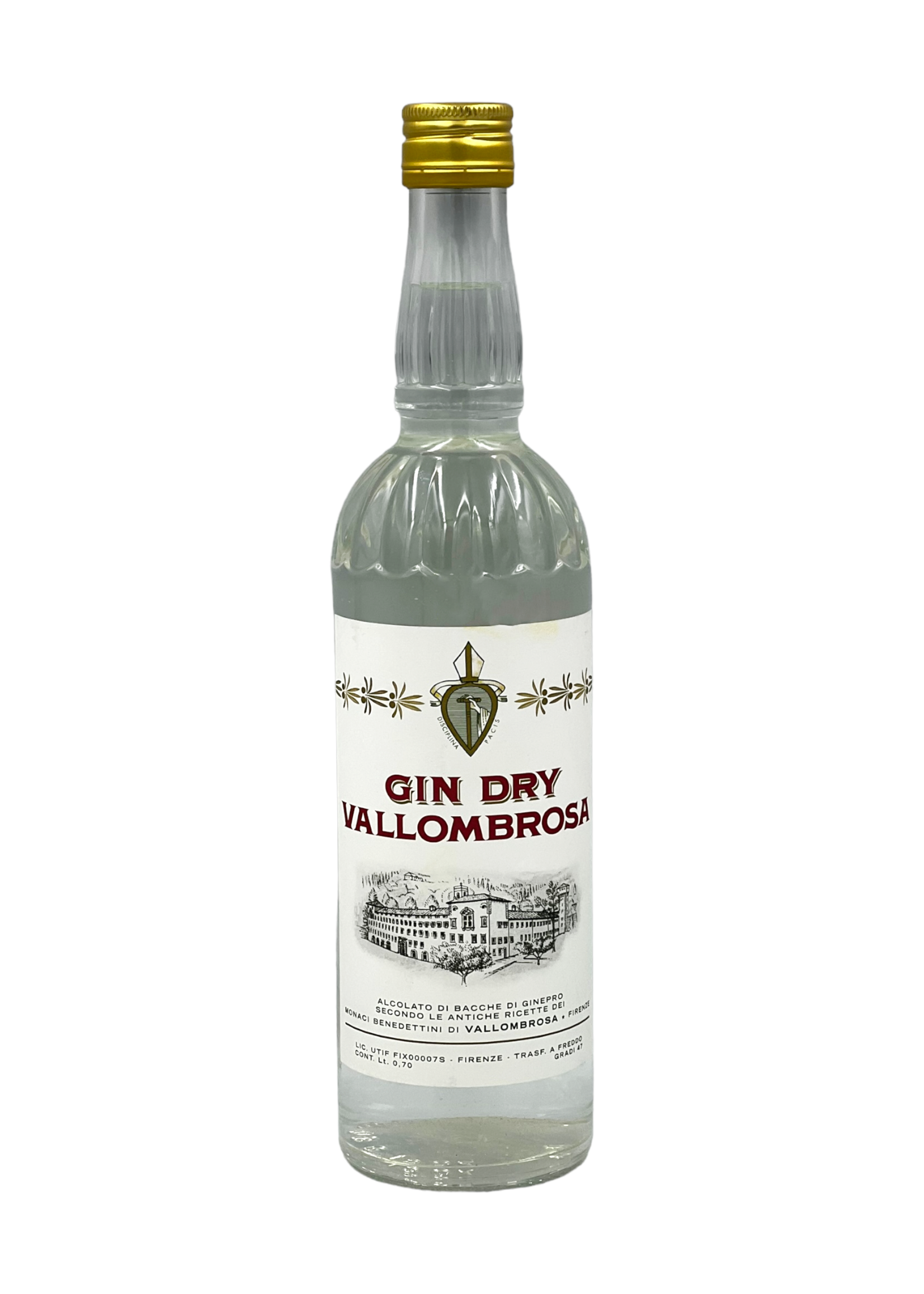 Disciplina Pacis Dry Gin Vallombrosa bacche di ginepro - 47%.-Vol. 70cl, Disciplina Pacis