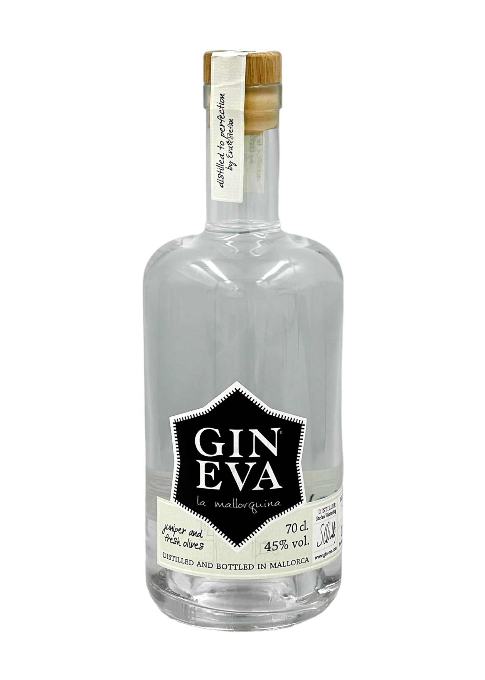 GIN EVA La Mallorquina, Artisan olive extra dry gin 45%.-Vol. 70cl - GIN EVA